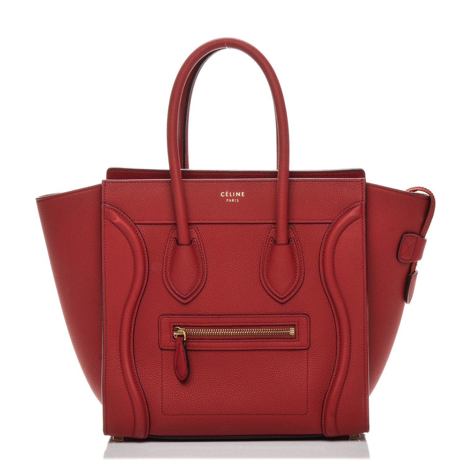 CELINE Baby Grained Calfskin Micro Luggage Red 194623