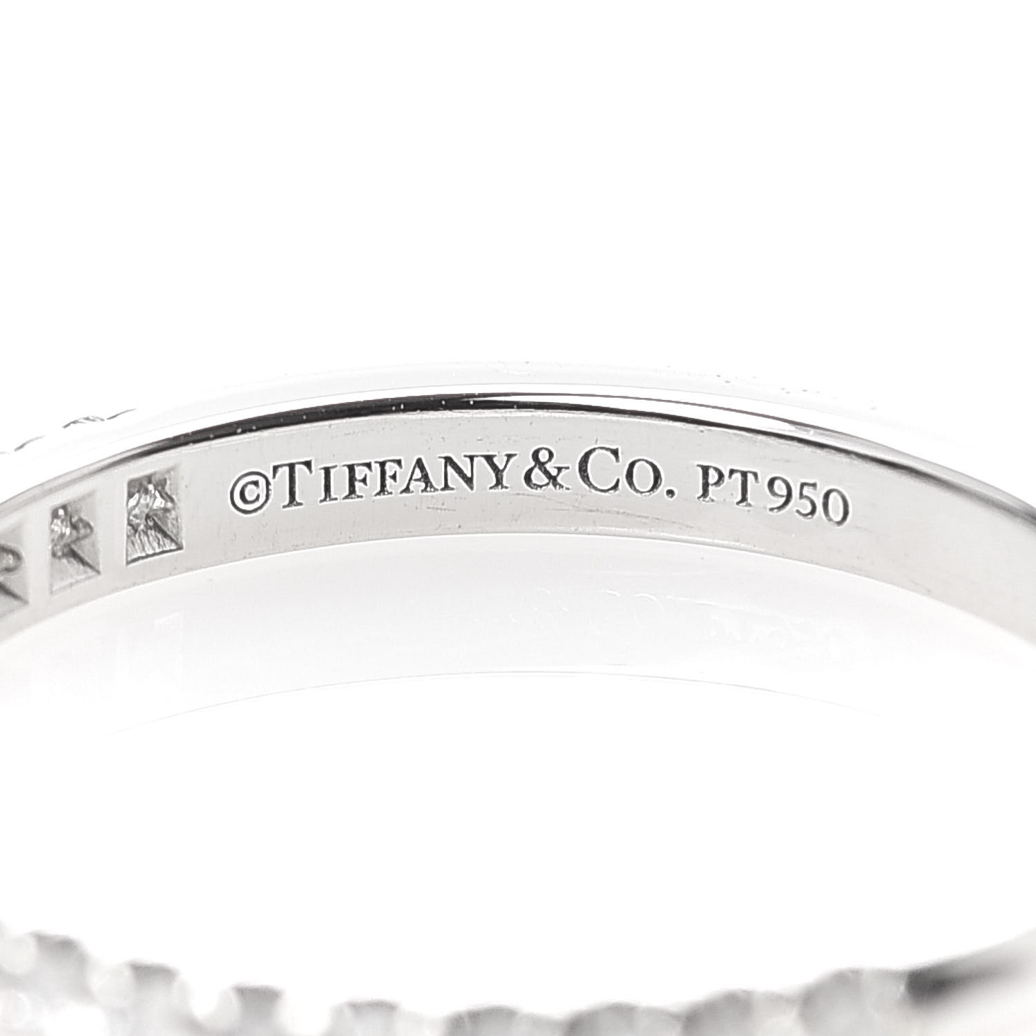 TIFFANY Platinum Diamond .17ctw Soleste Half Eternity Band Ring 49 5 ...