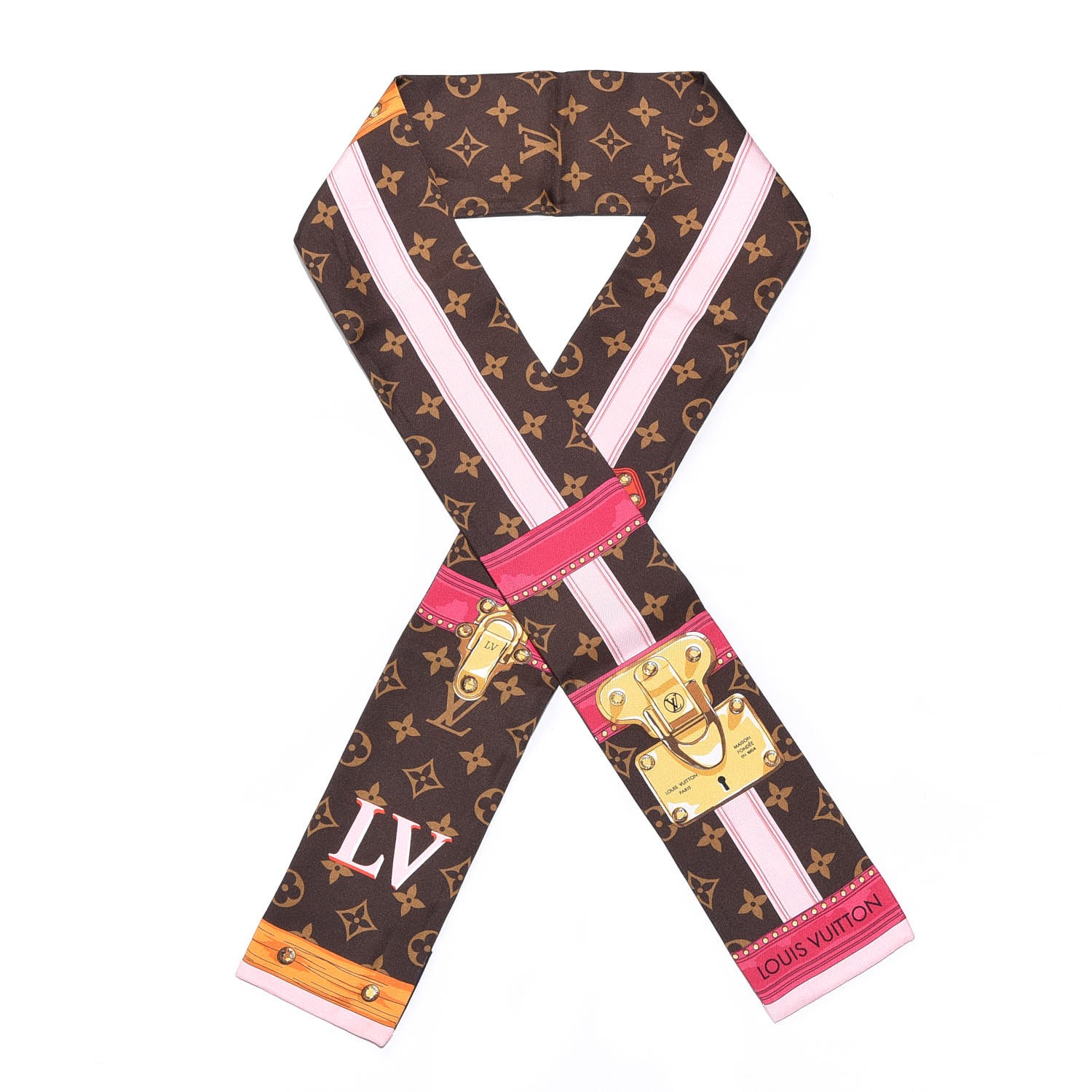 Louis Vuitton Monogram Summer Trunk Print Bandeau Scarf Silk ref.1035510 -  Joli Closet