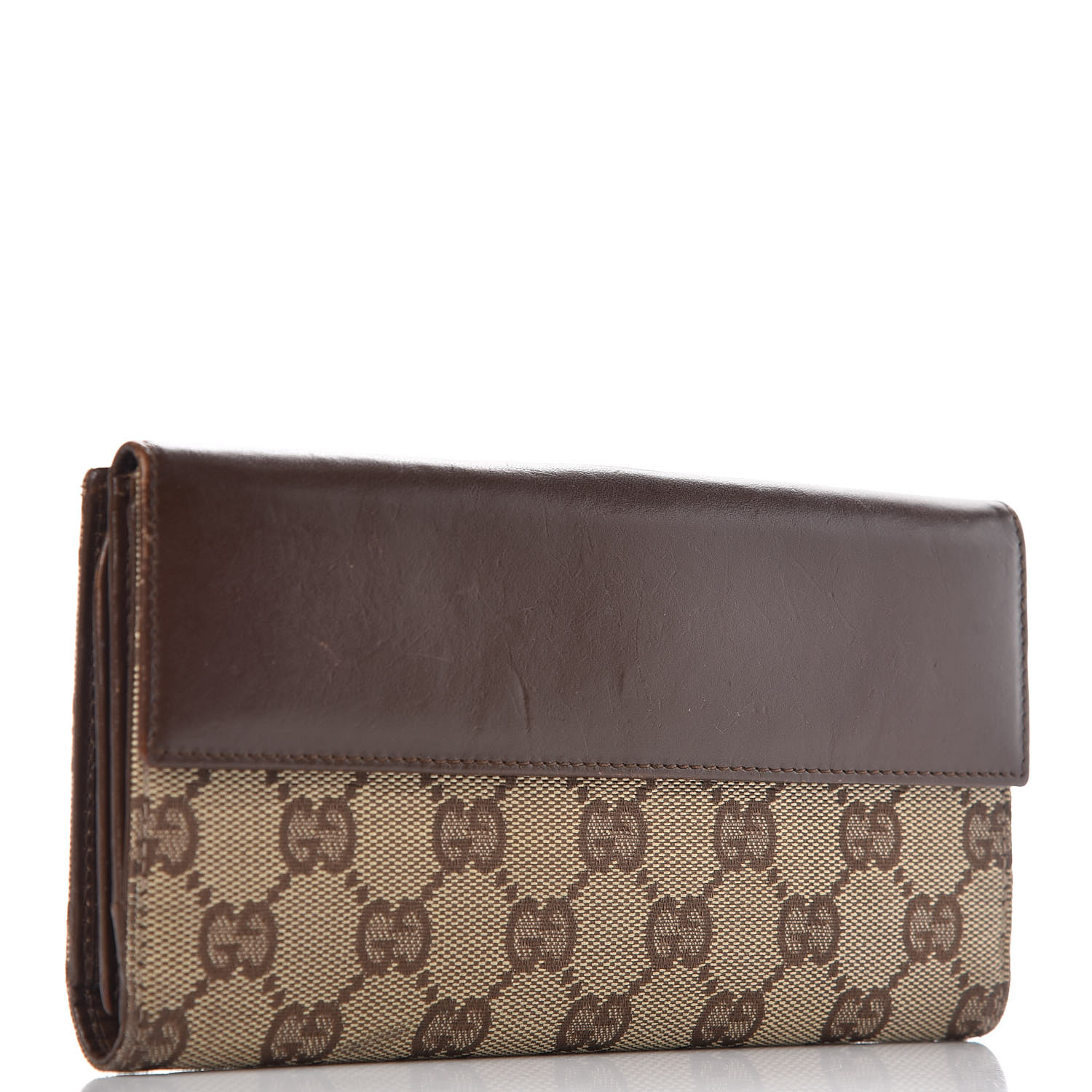 GUCCI Monogram Continental Wallet Dark Brown 353763