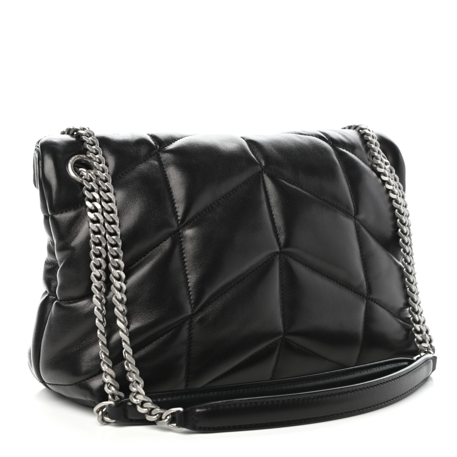 SAINT LAURENT Lambskin Quilted Small Loulou Puffer Monogram Chain ...