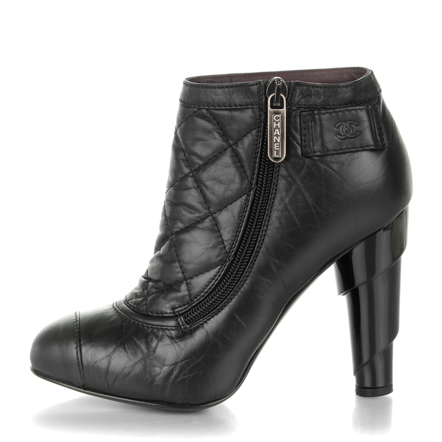 chanel quilted booties