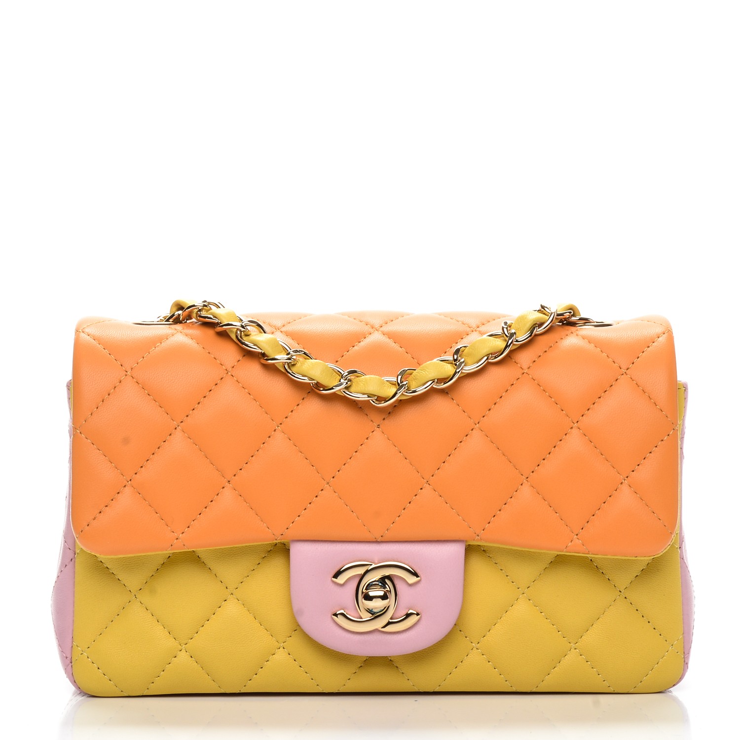 chanel tricolor flap bag