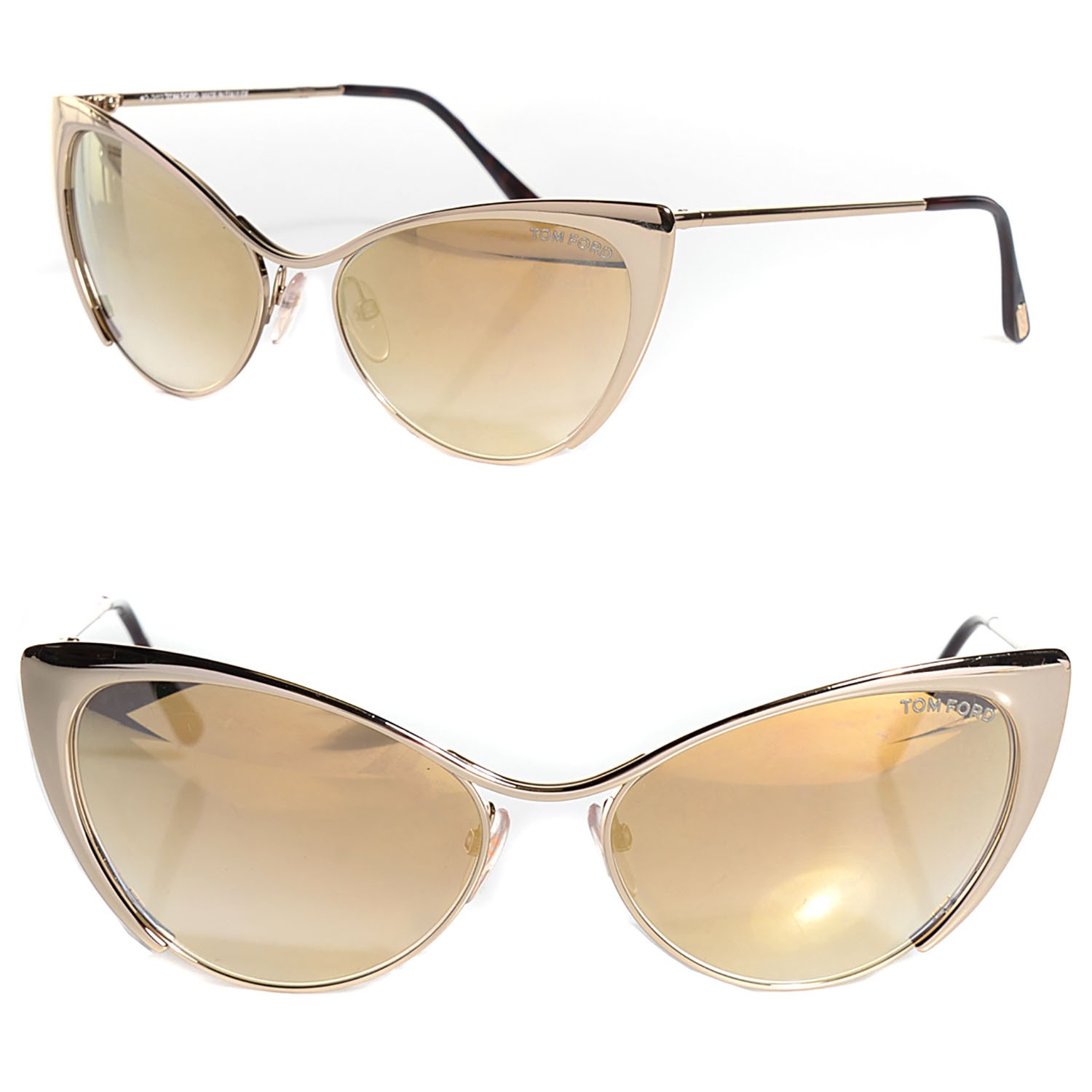 Tom Ford Cat Eye Acetate And Gold Tone Sunglasses