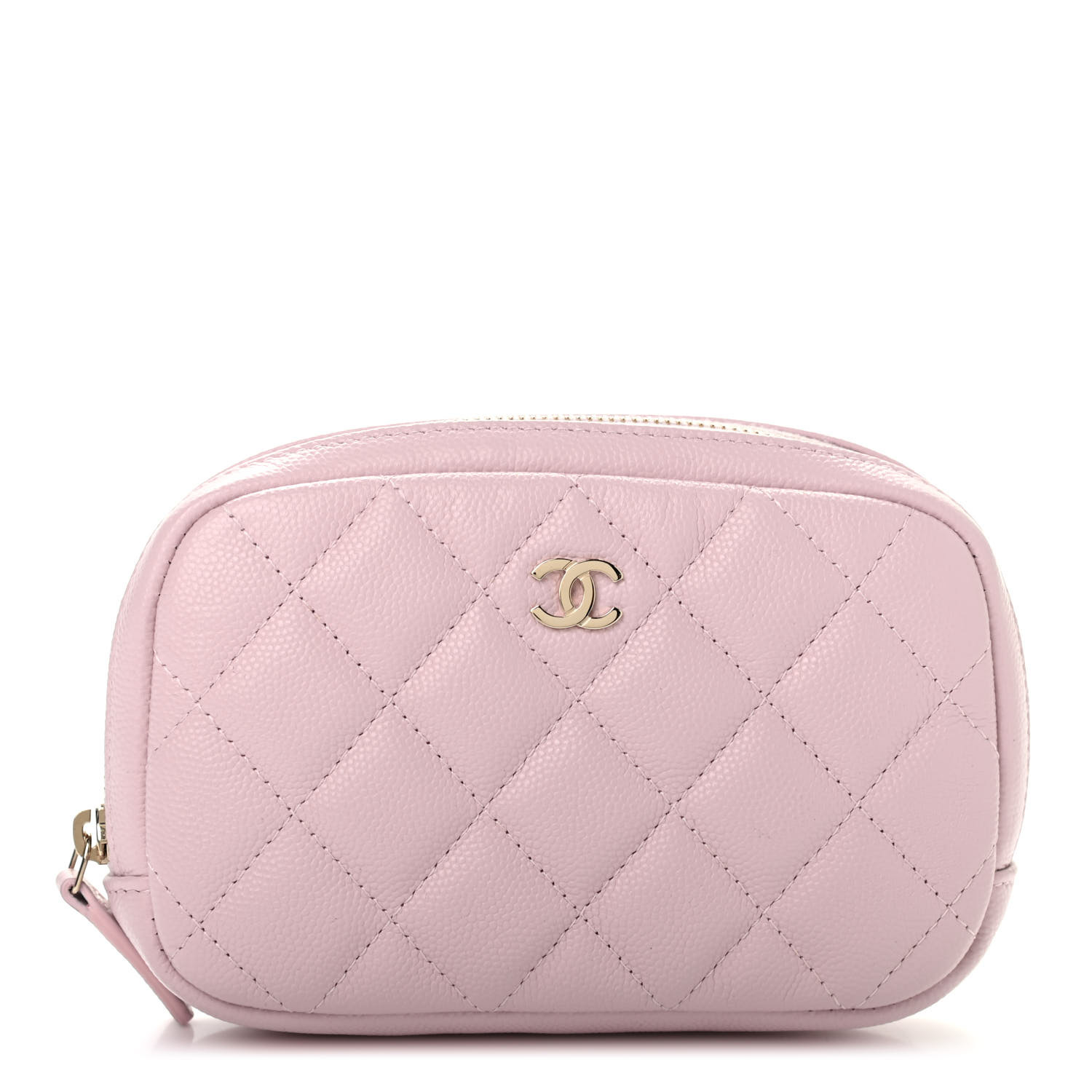 Chanel Caviar Quilted Small Curvy Pouch Cosmetic Case Light Pink 8193 Fashionphile