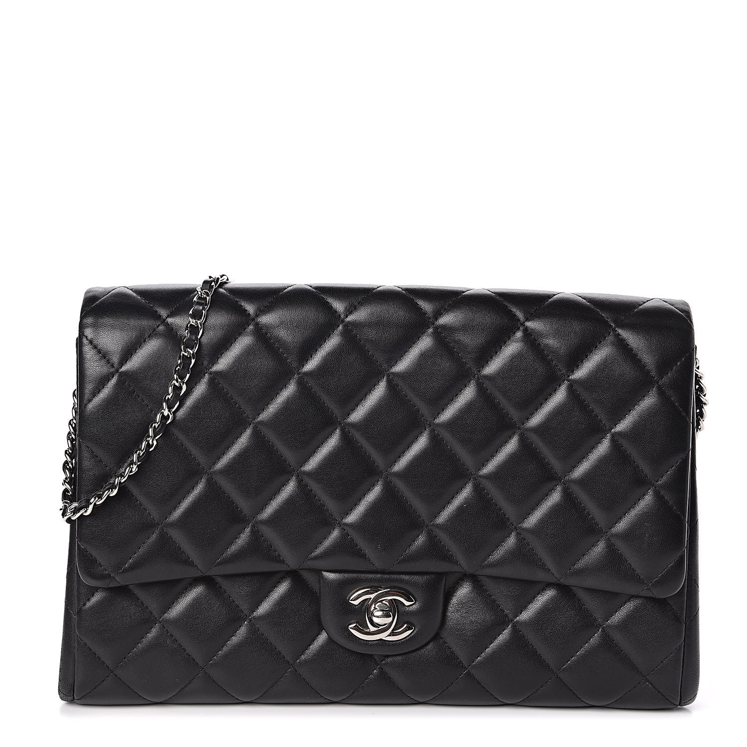 chanel flap clutch with chain