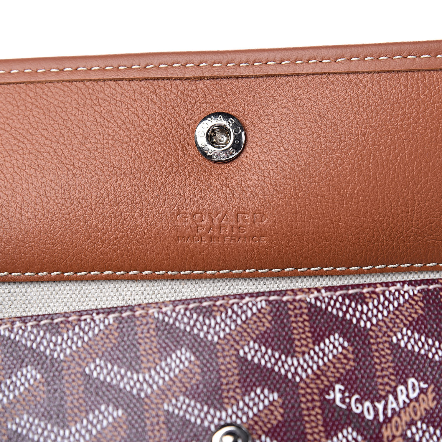 GOYARD Goyardine Reversible Anjou PM Burgundy 509622