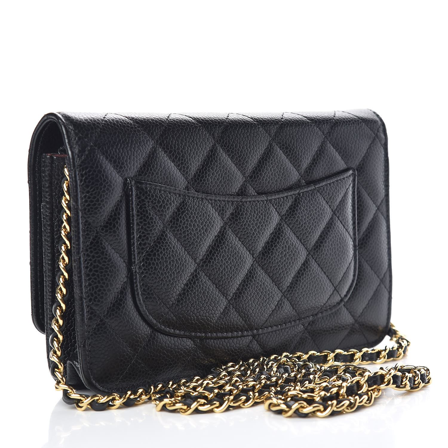 CHANEL Caviar Quilted Wallet On Chain WOC Black 448089