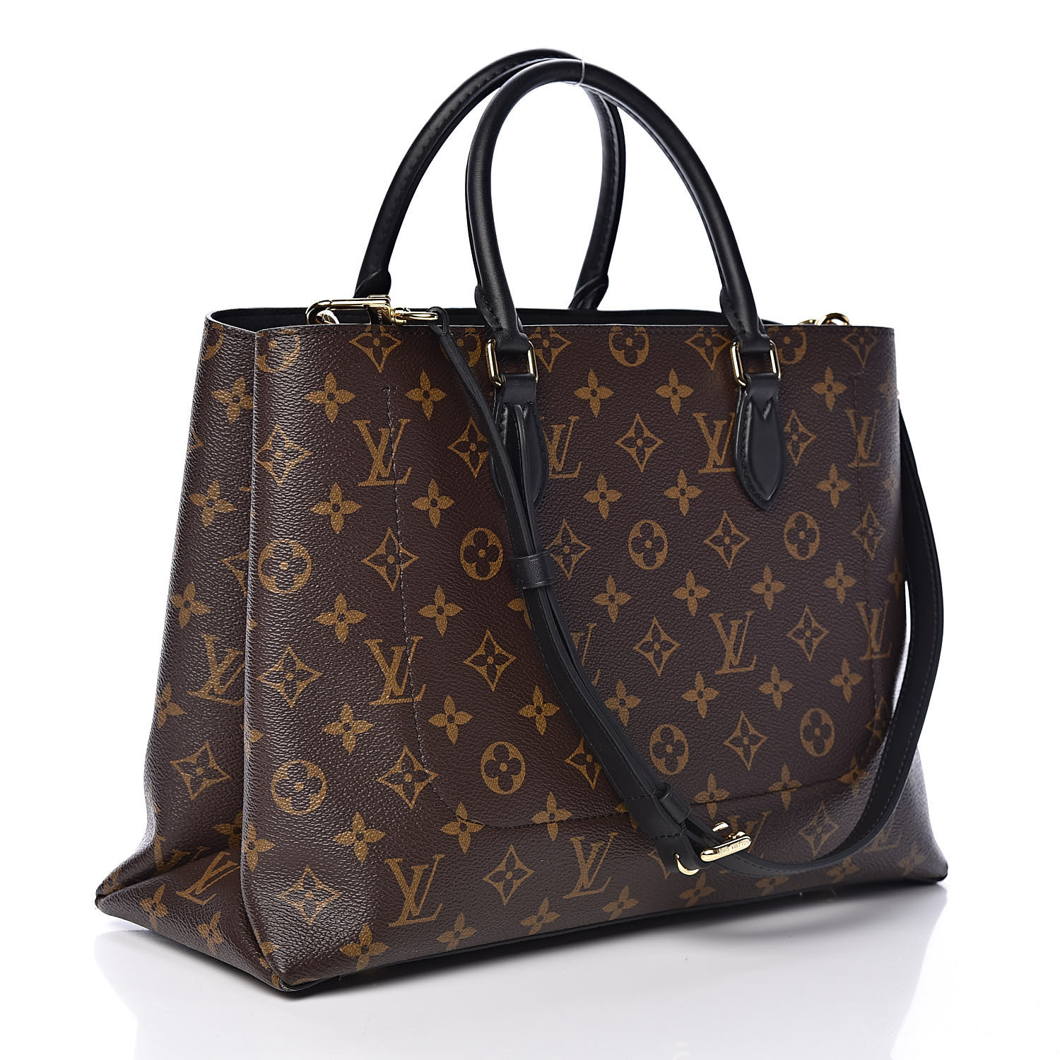 LOUIS VUITTON Monogram Flower Tote Black 447901