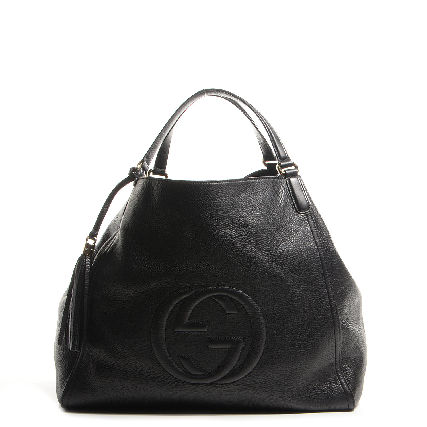 GUCCI Leather Large Soho Shoulder Bag Black 72610