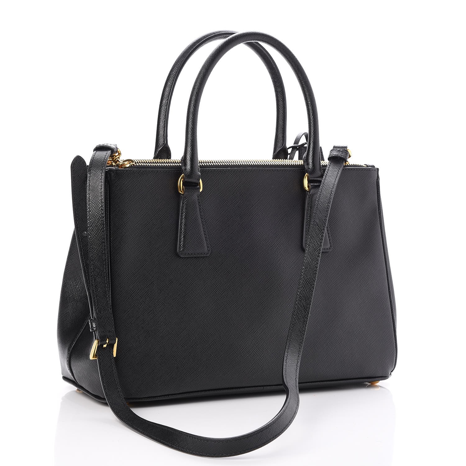 prada saffiano small double tote