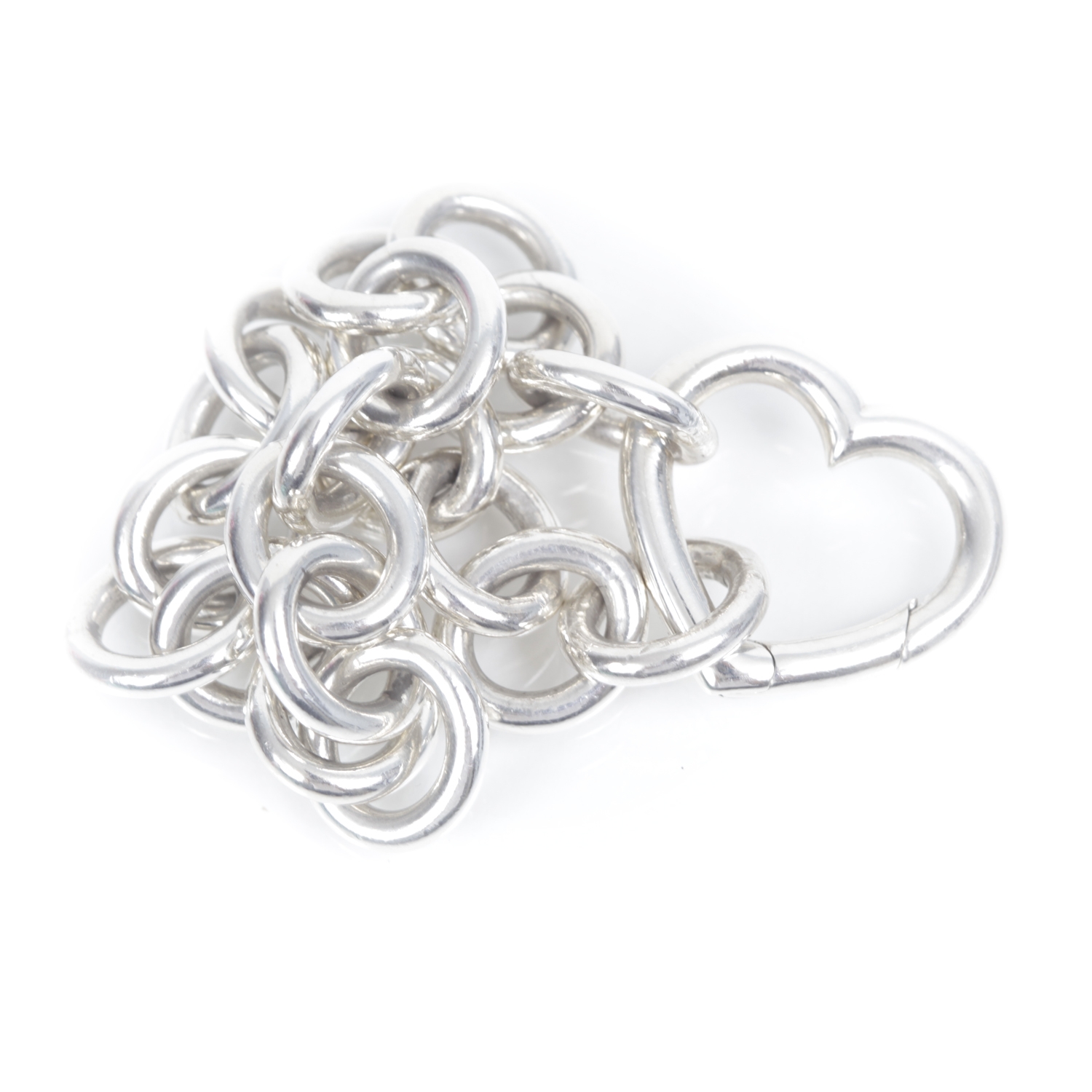 TIFFANY Sterling Silver Open Heart Clasp Bracelet 26796