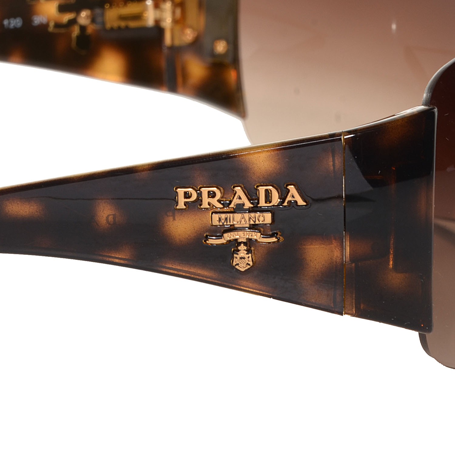 Prada Tortoise Rimless Shield Sunglasses Spr 22m 91388 4670