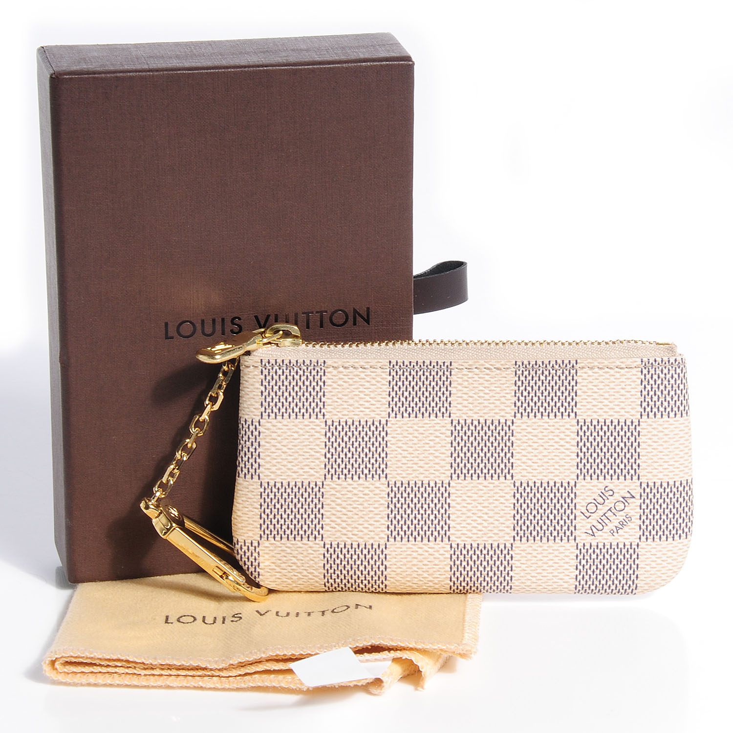 louis vuitton key holder damier azur