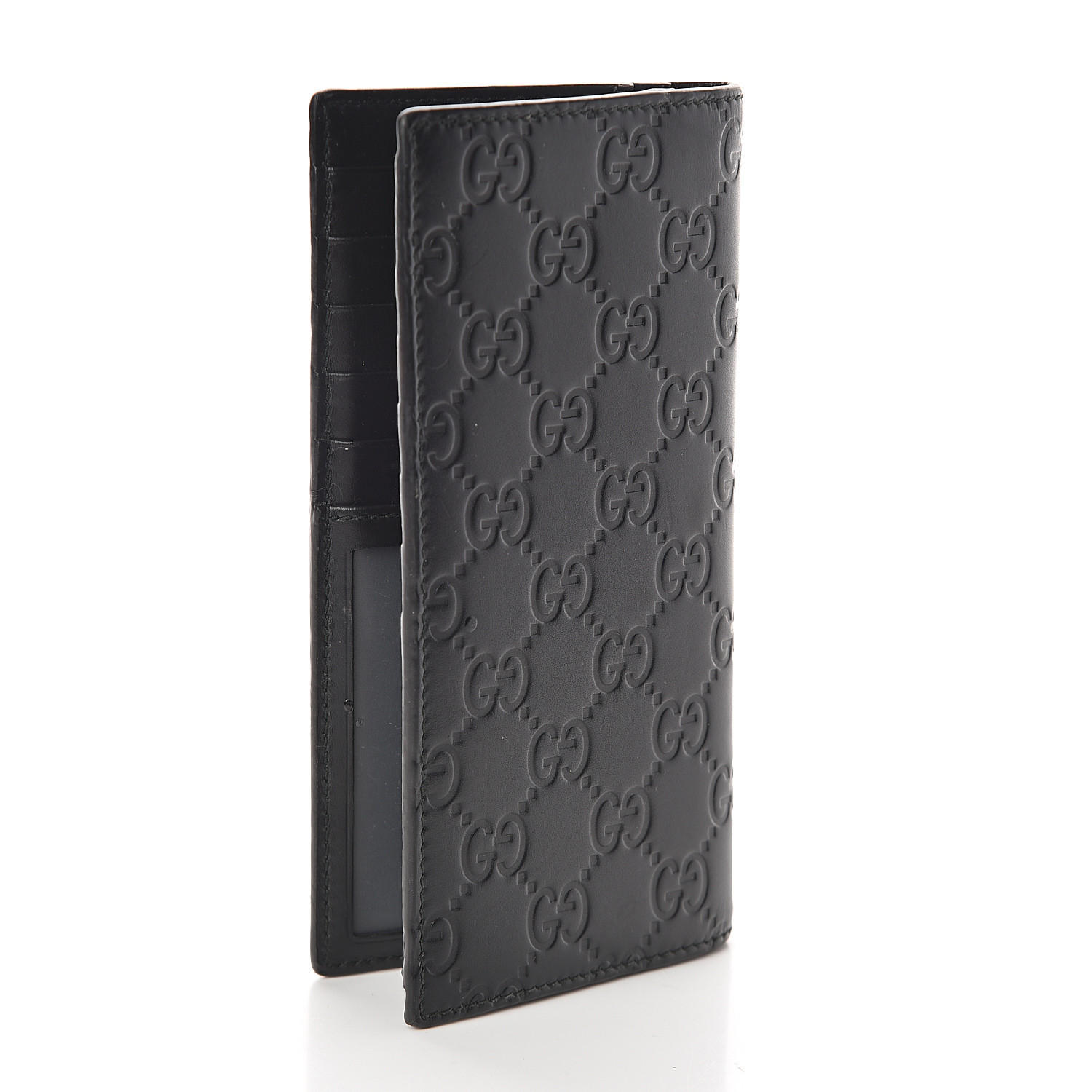 GUCCI Guccissima Long Wallet Black 536266