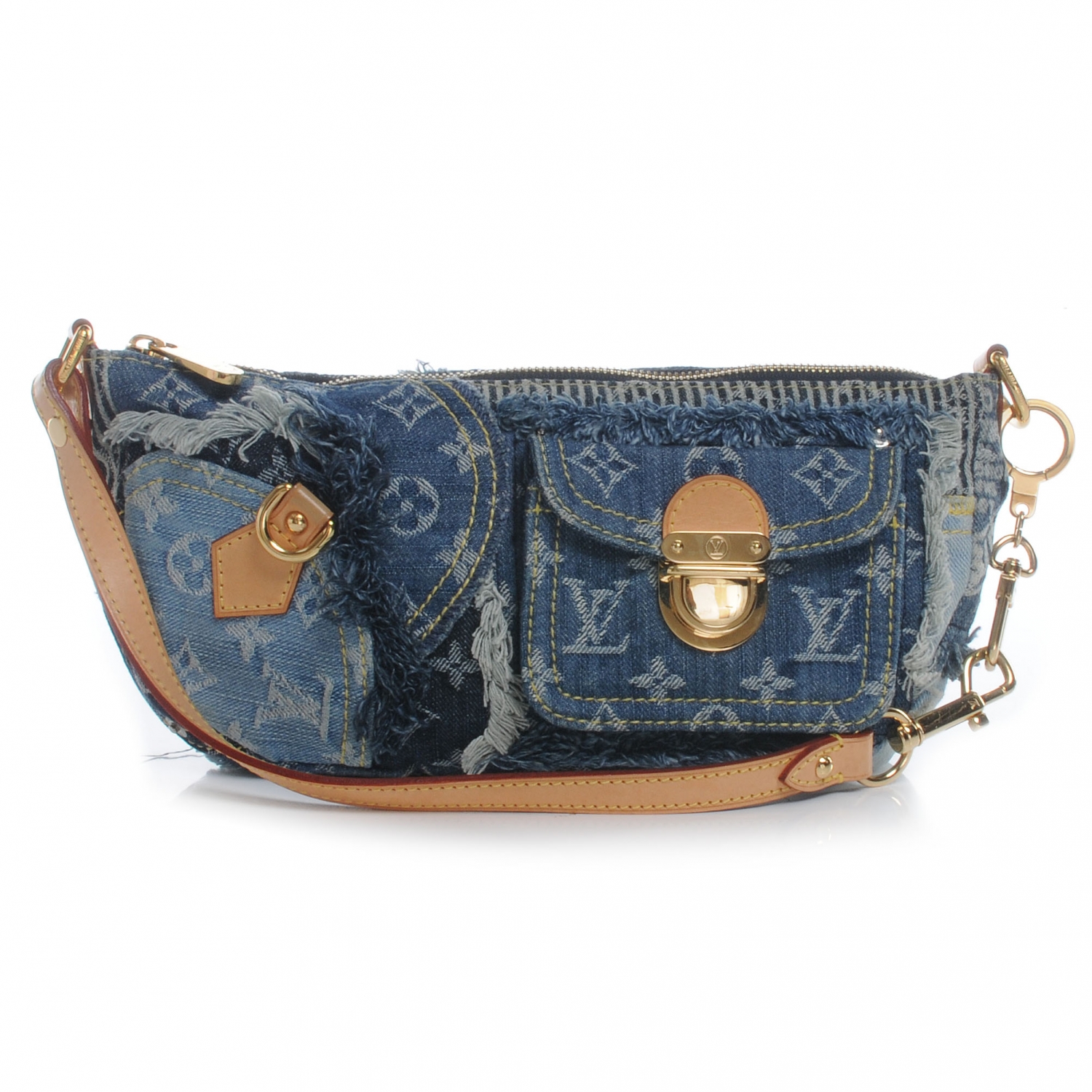 Louis Vuitton Denim Patchwork Pouchy Blue 48630 