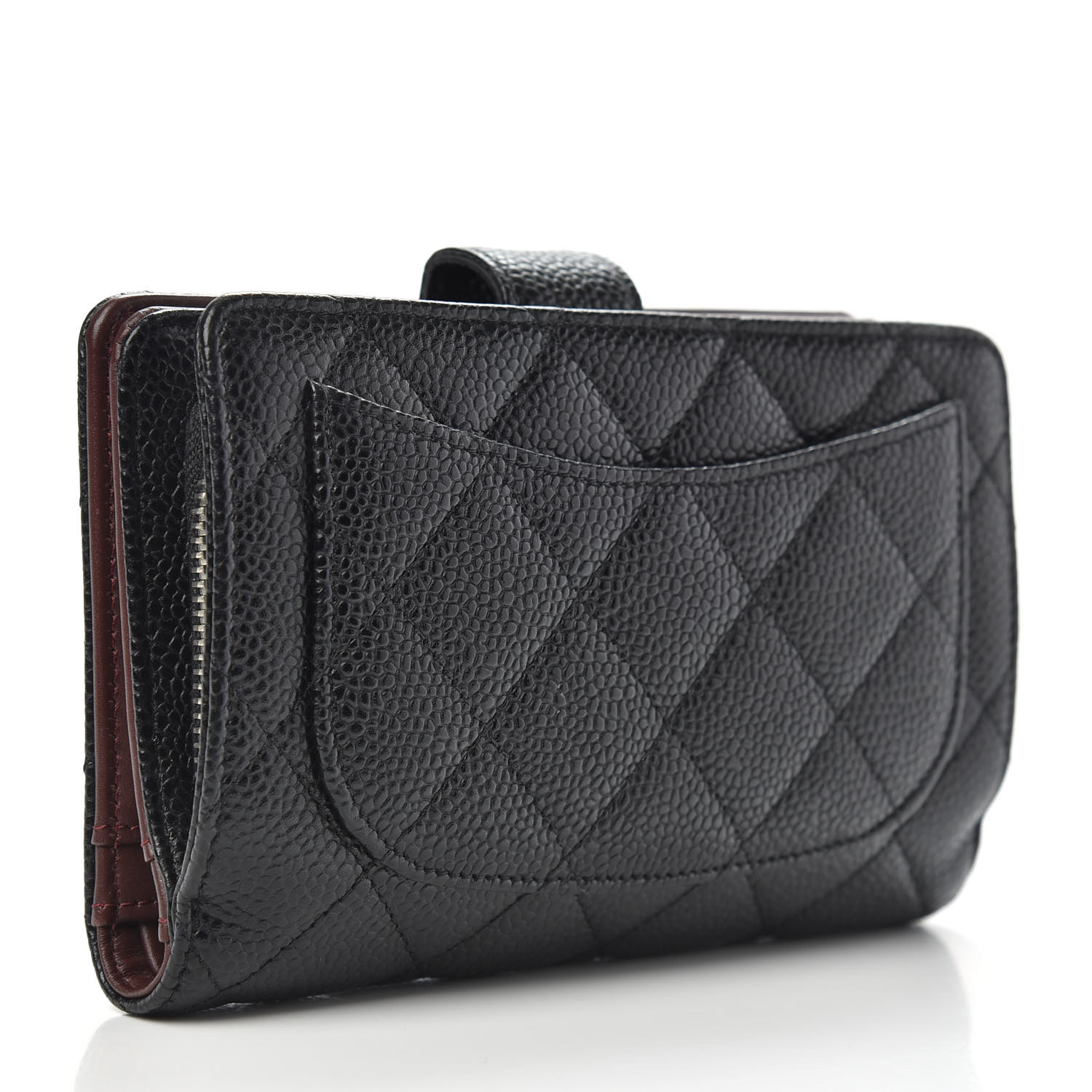 CHANEL Caviar Quilted Zipped Pocket Wallet Black 716116 | FASHIONPHILE