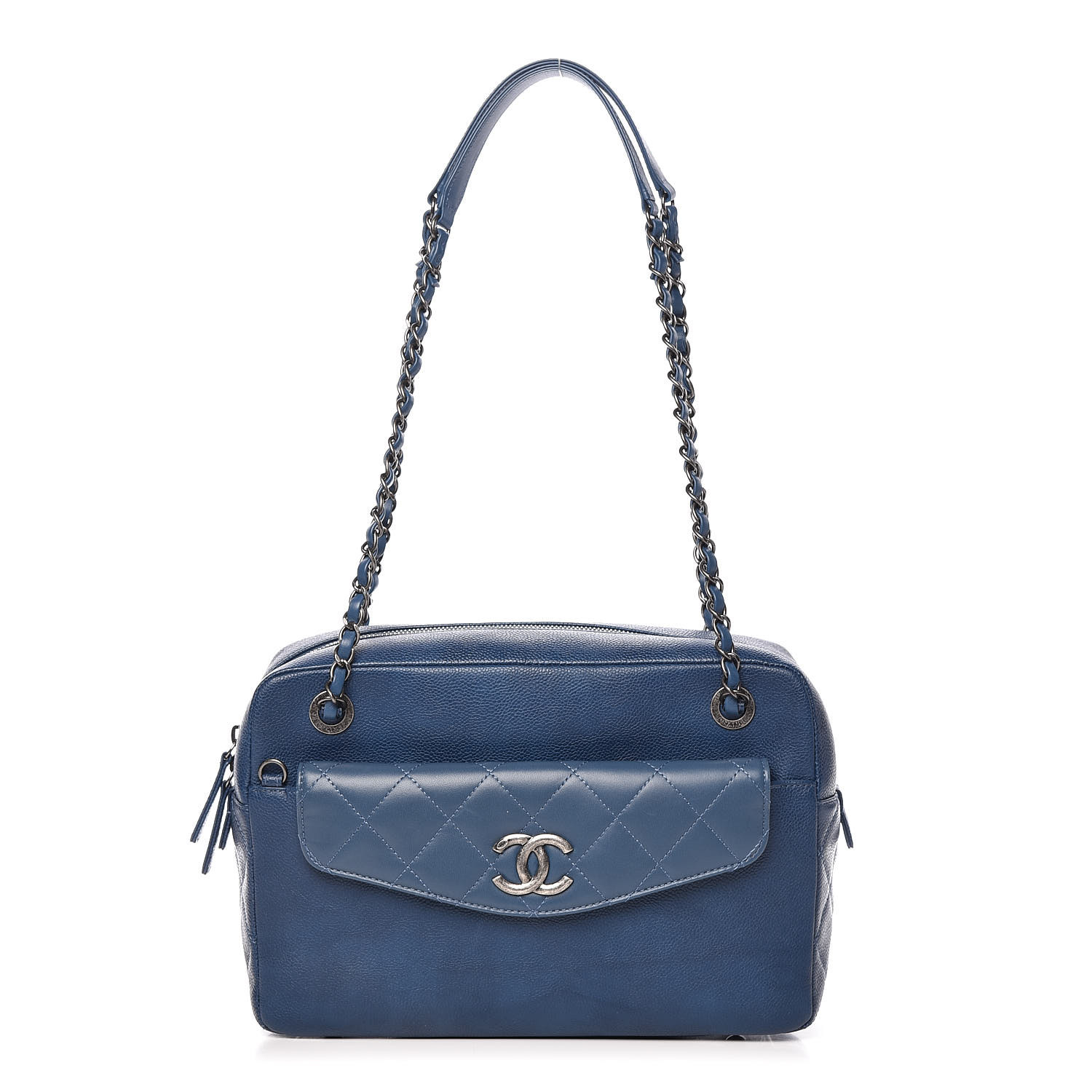 chanel blue camera bag