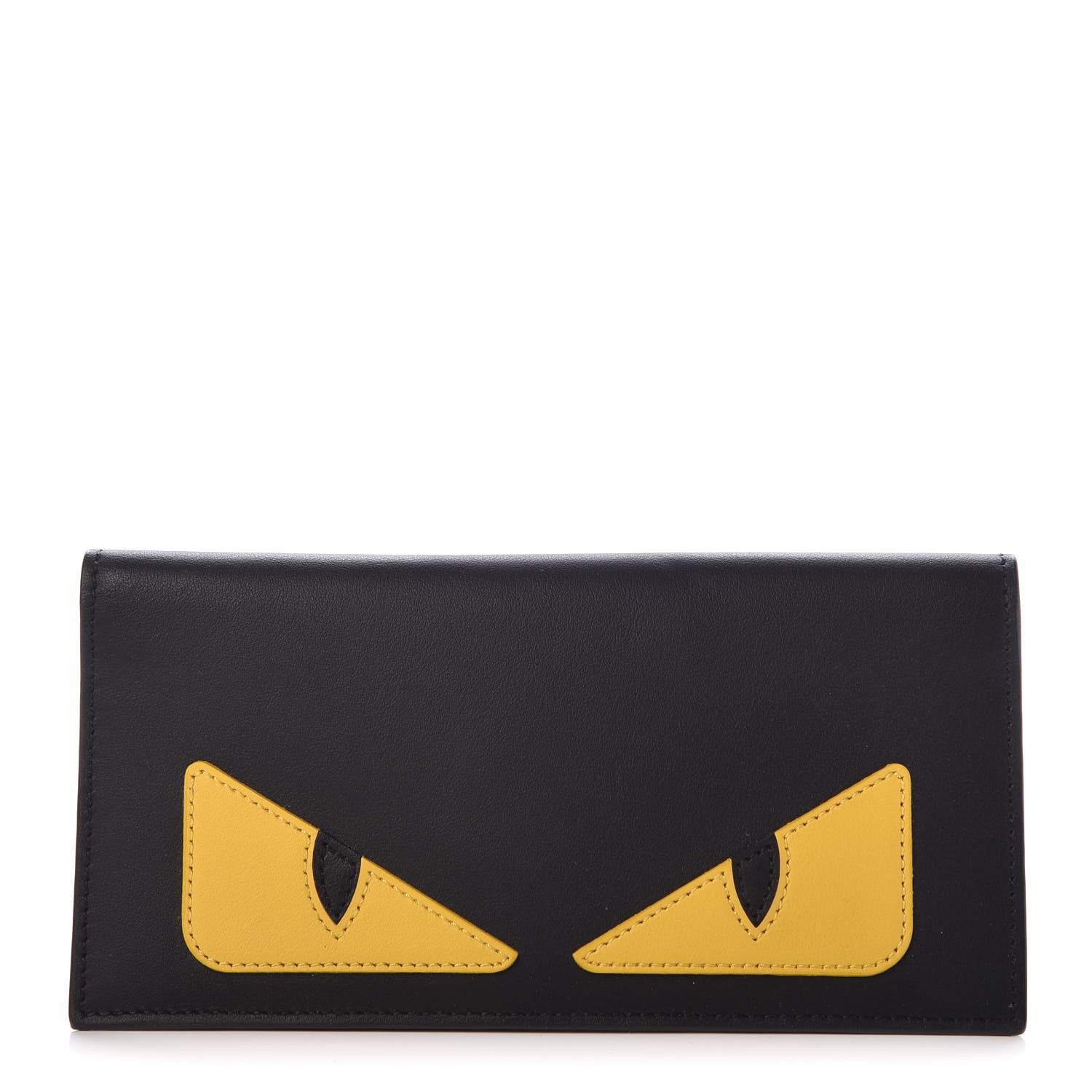 Fendi Vitello Monster Eyes Continental Wallet Black Rosso Fashionphile