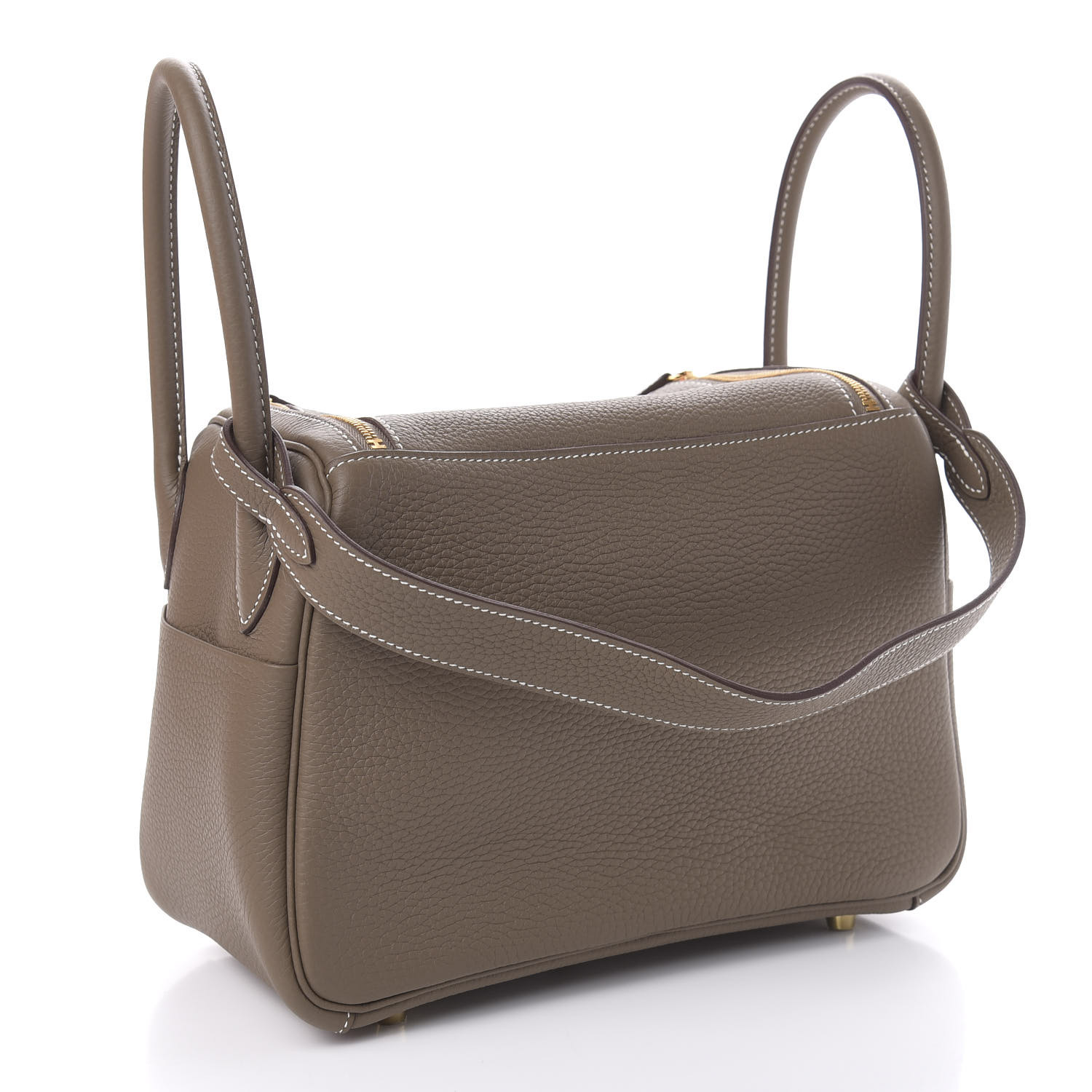 HERMES Taurillon Clemence Lindy 26 Etoupe 632385 | FASHIONPHILE