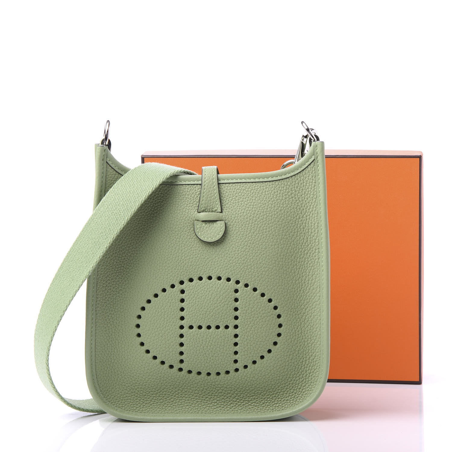 HERMES Taurillon Maurice Evelyne TPM Vert Criquet 613576