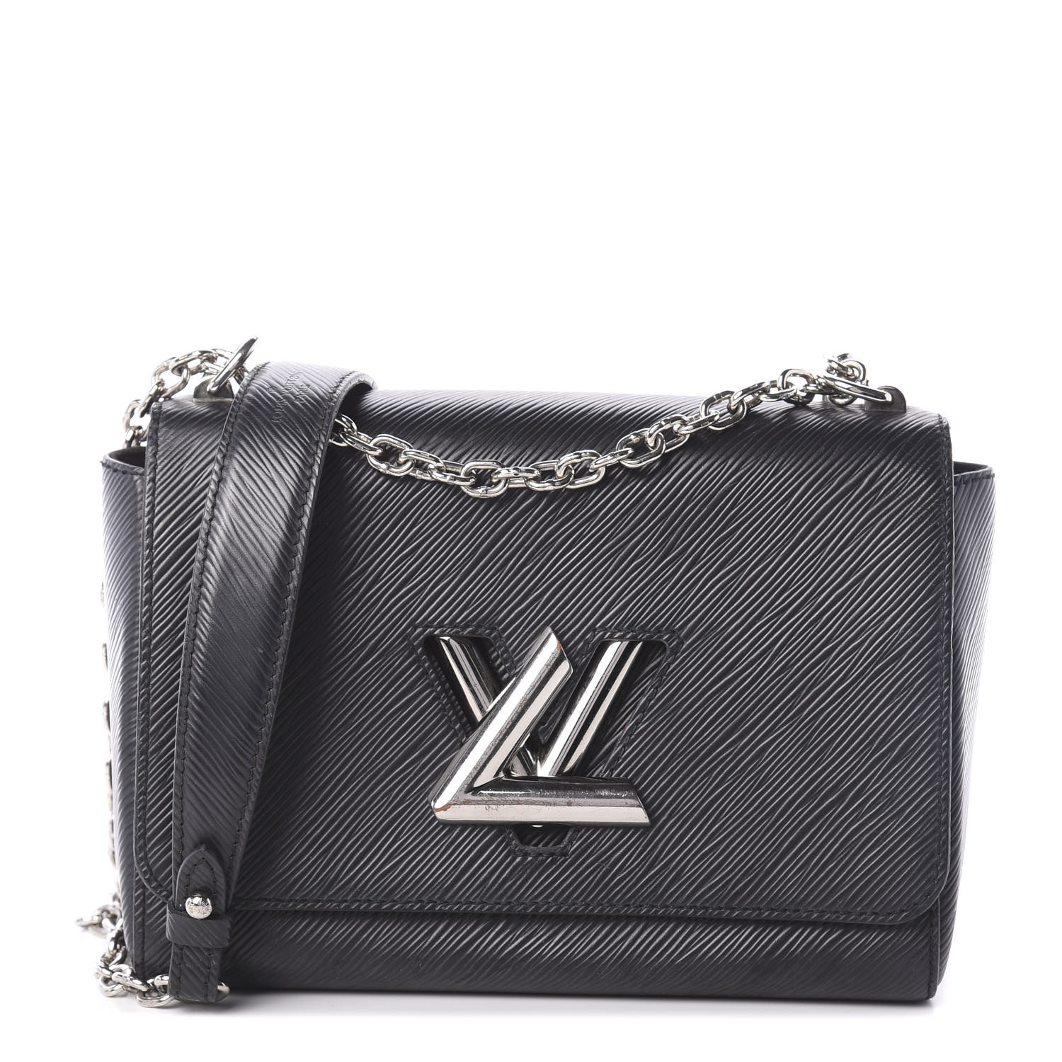 Louis Vuitton Twist mm Braided Links EPI Grained Leather Black