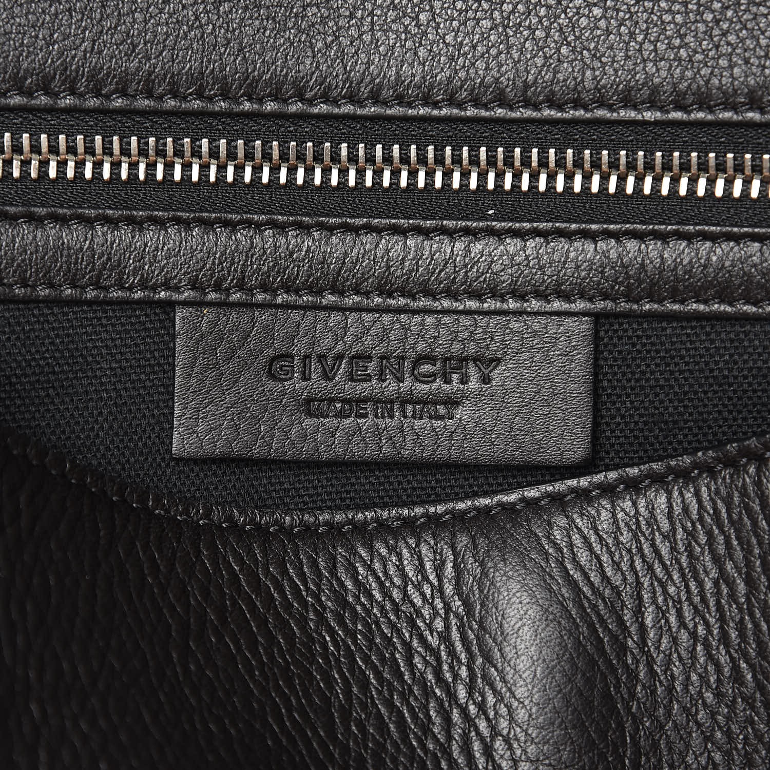 GIVENCHY Calfskin Medium Studded Pandora Pure Flap Bag Black White 241608