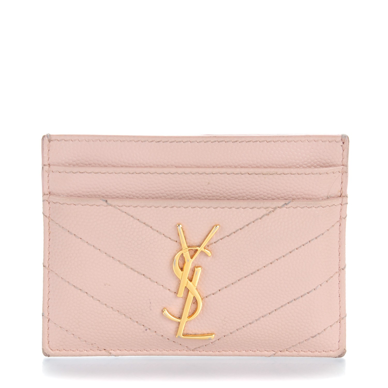 ysl card holder pink gold