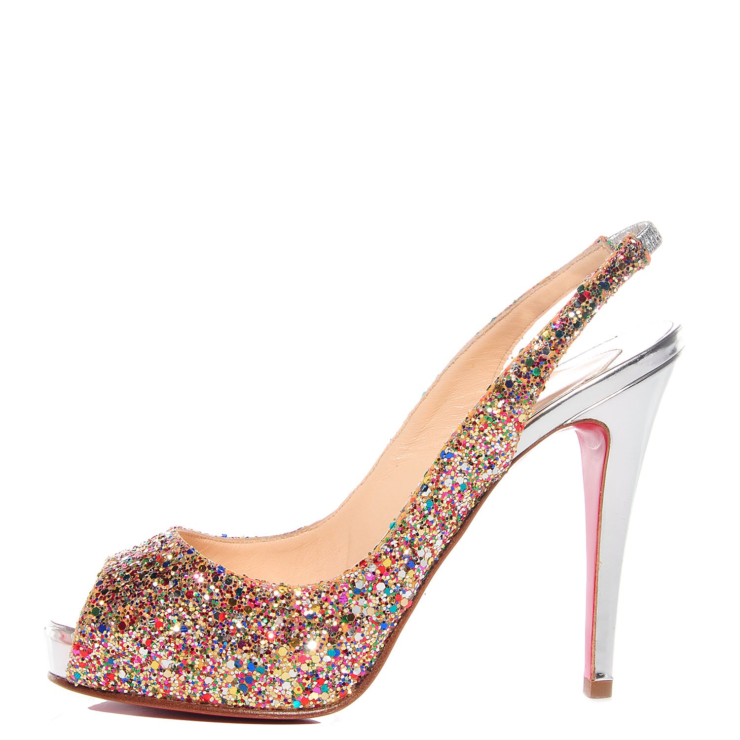 multicolor glitter heels