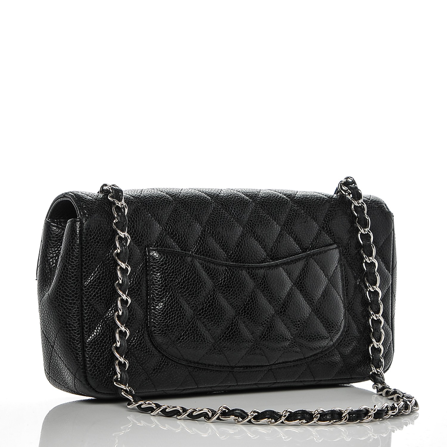 CHANEL Caviar Quilted East West Flap Black 185676