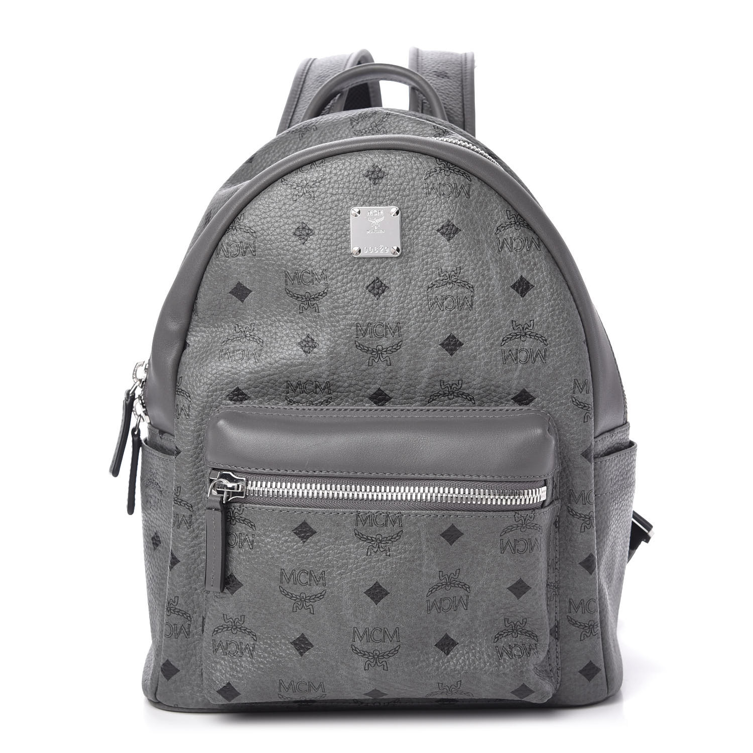 grey mcm backpack