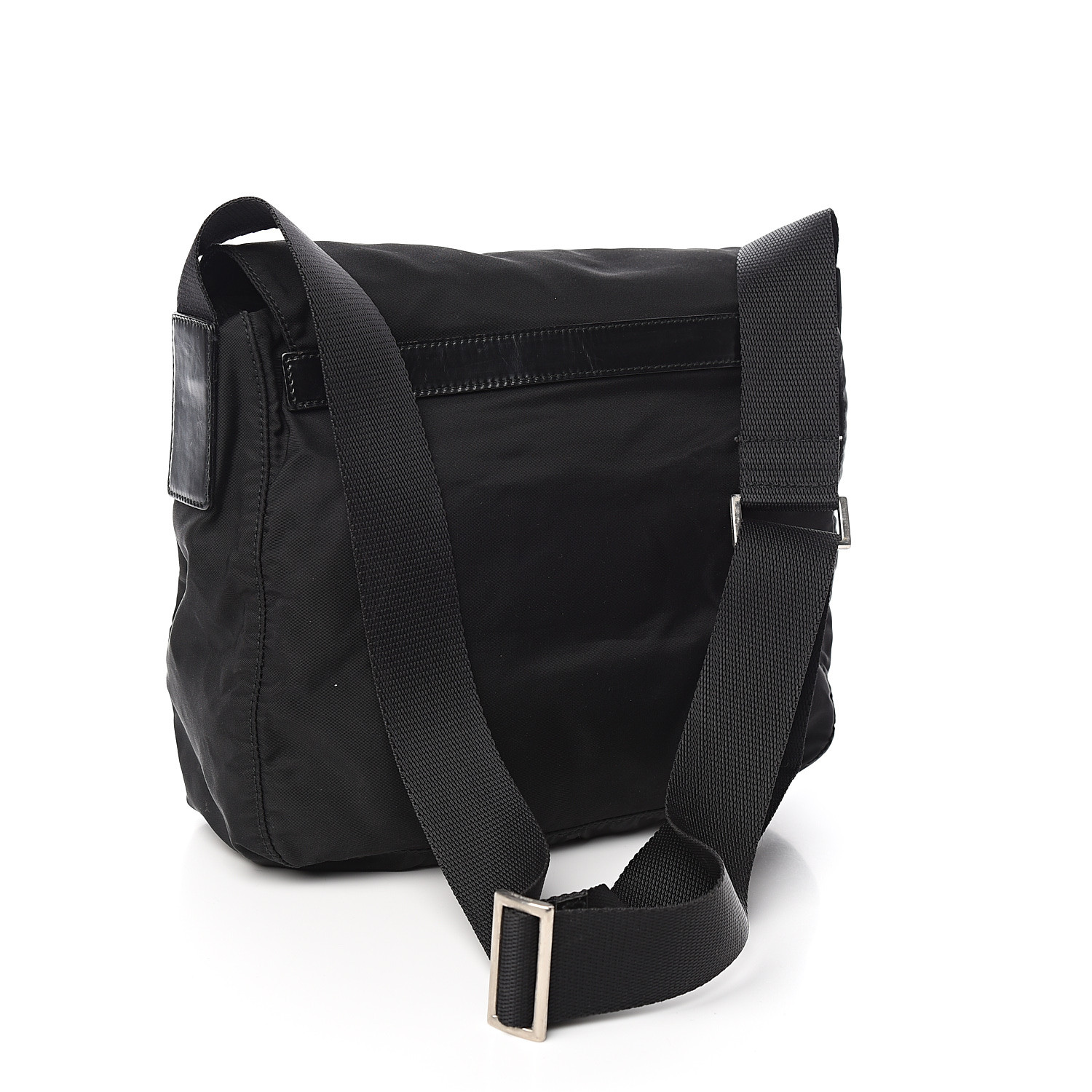 PRADA Tessuto Nylon Messenger Bag Black 535312