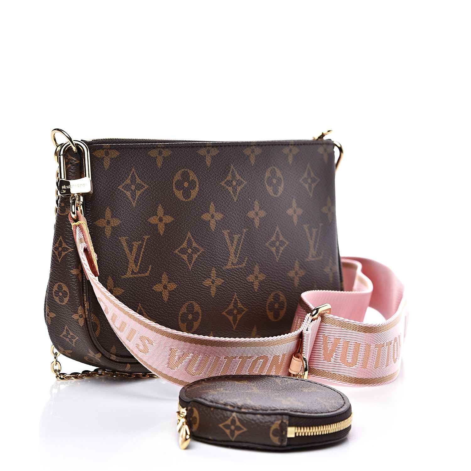 LOUIS VUITTON Monogram Multi Pochette Accessories Rose Clair 534422