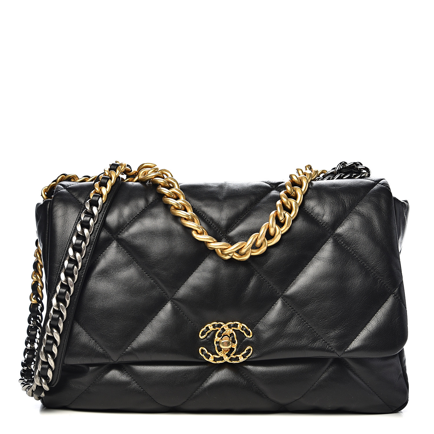 goatskin quilted medium chanel 19 flap black