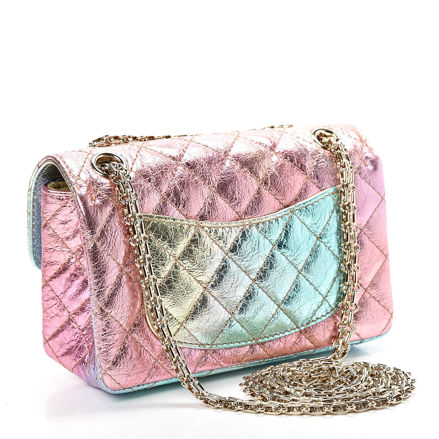 CHANEL Metallic Goatskin Quilted Mini 2.55 Reissue Flap Multicolor 536060