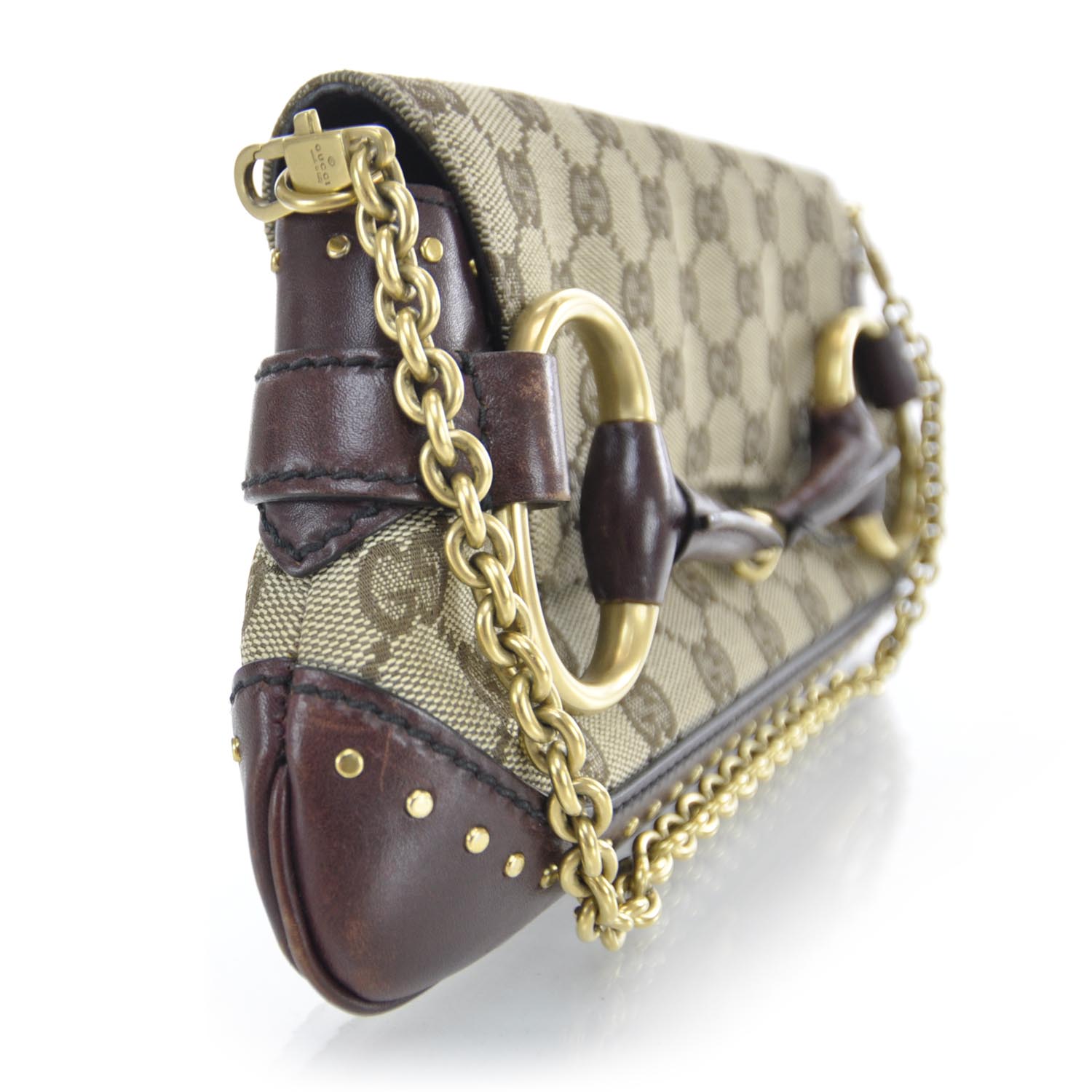 gucci monogram horsebit clutch