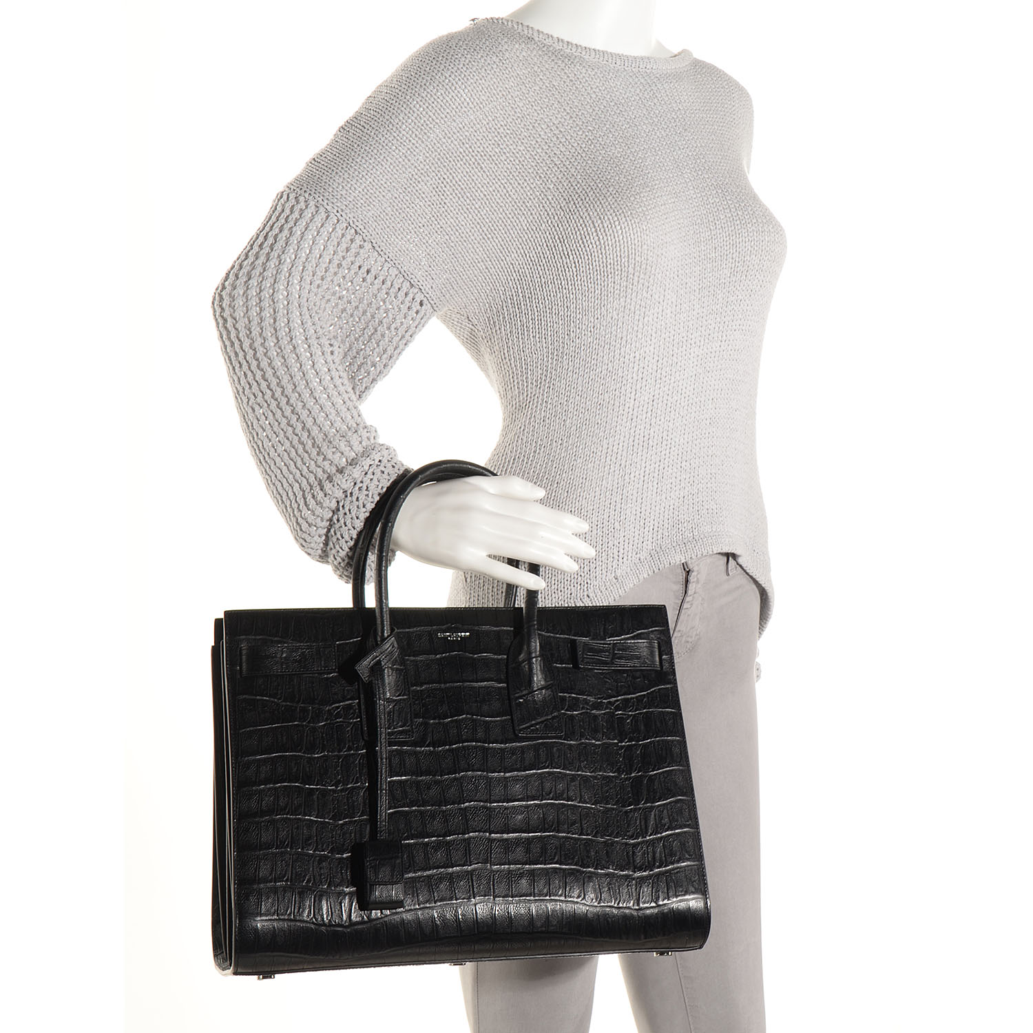 saint laurent sac de jour croc embossed