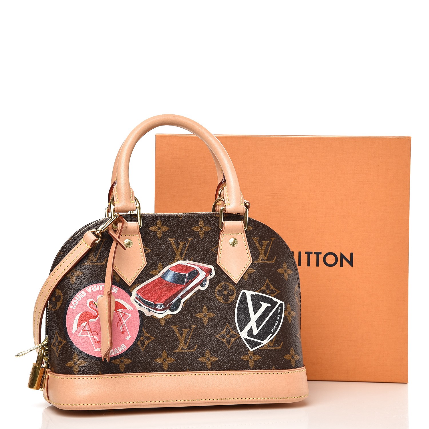 Louis Vuitton Alma Handbag Limited Edition Patches Monogram Canvas