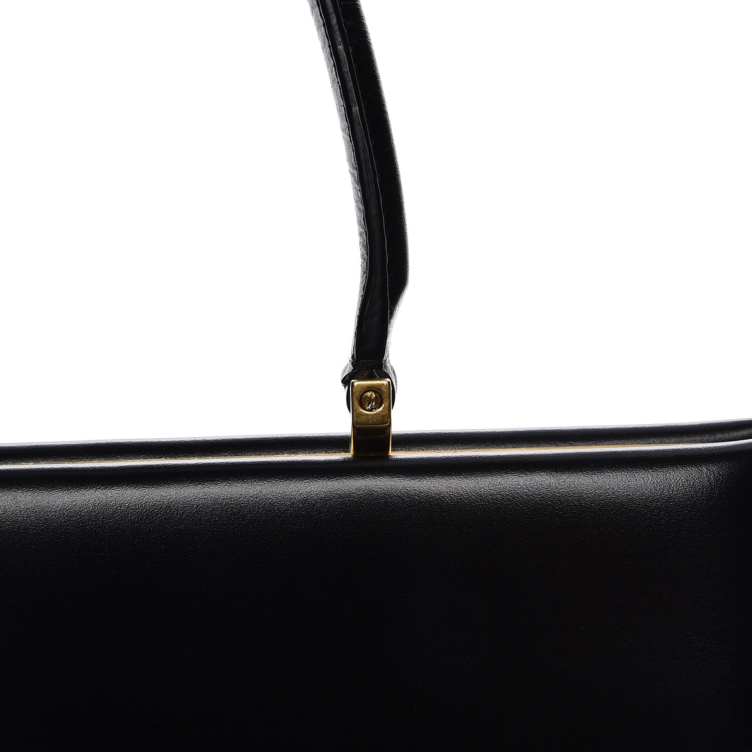 CELINE Patina Box Calfskin Medium Clasp Bag Black 193066