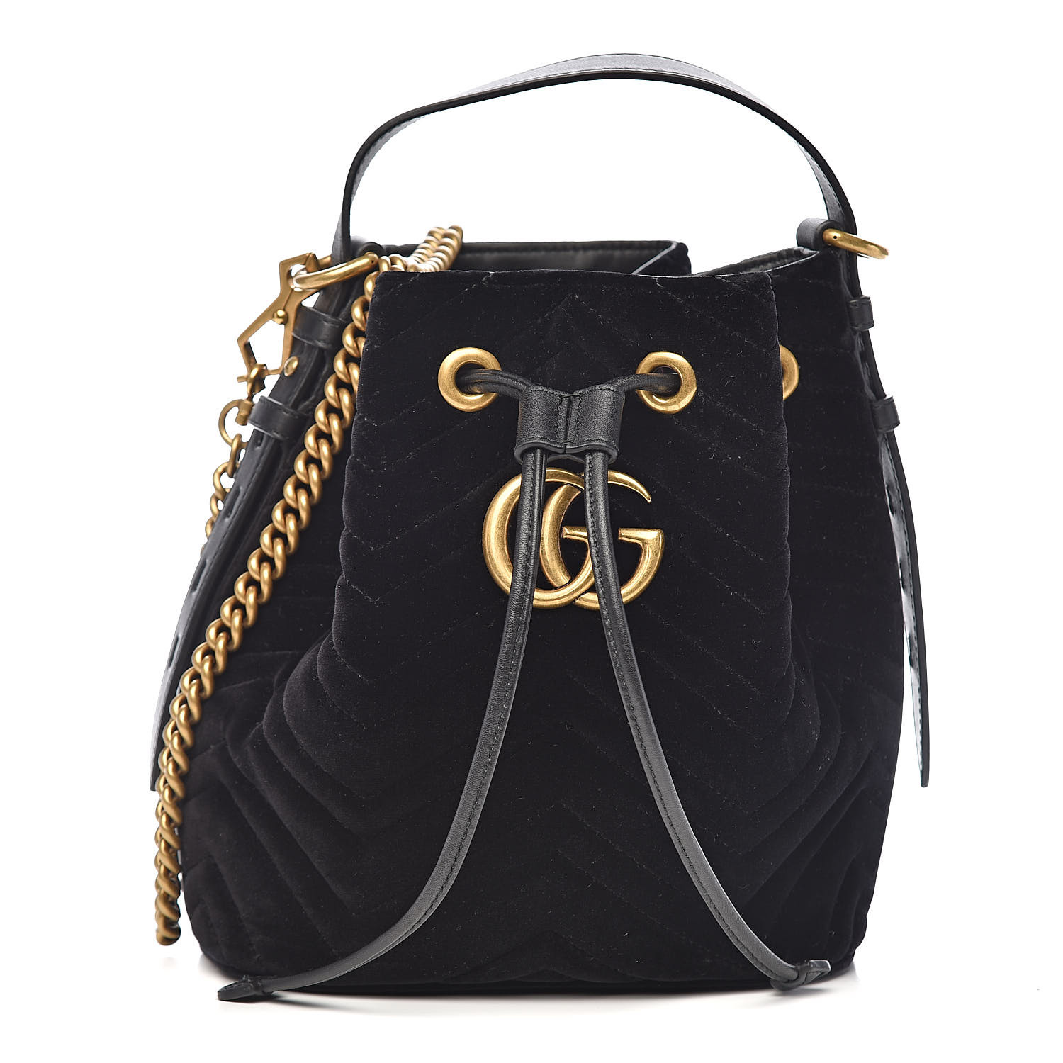 gg marmont velvet bucket bag