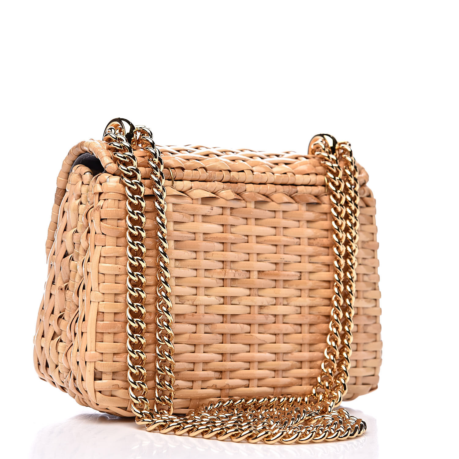 linea cestino glazed wicker mini shoulder bag