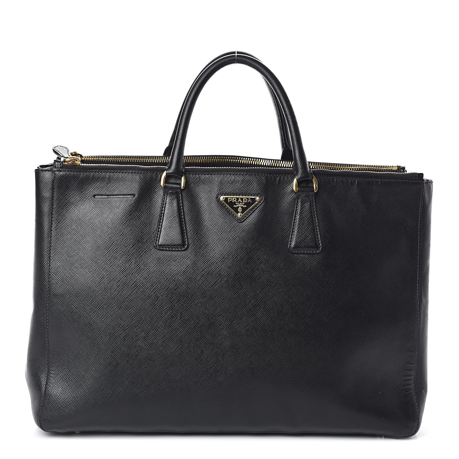 prada saffiano lux double zip