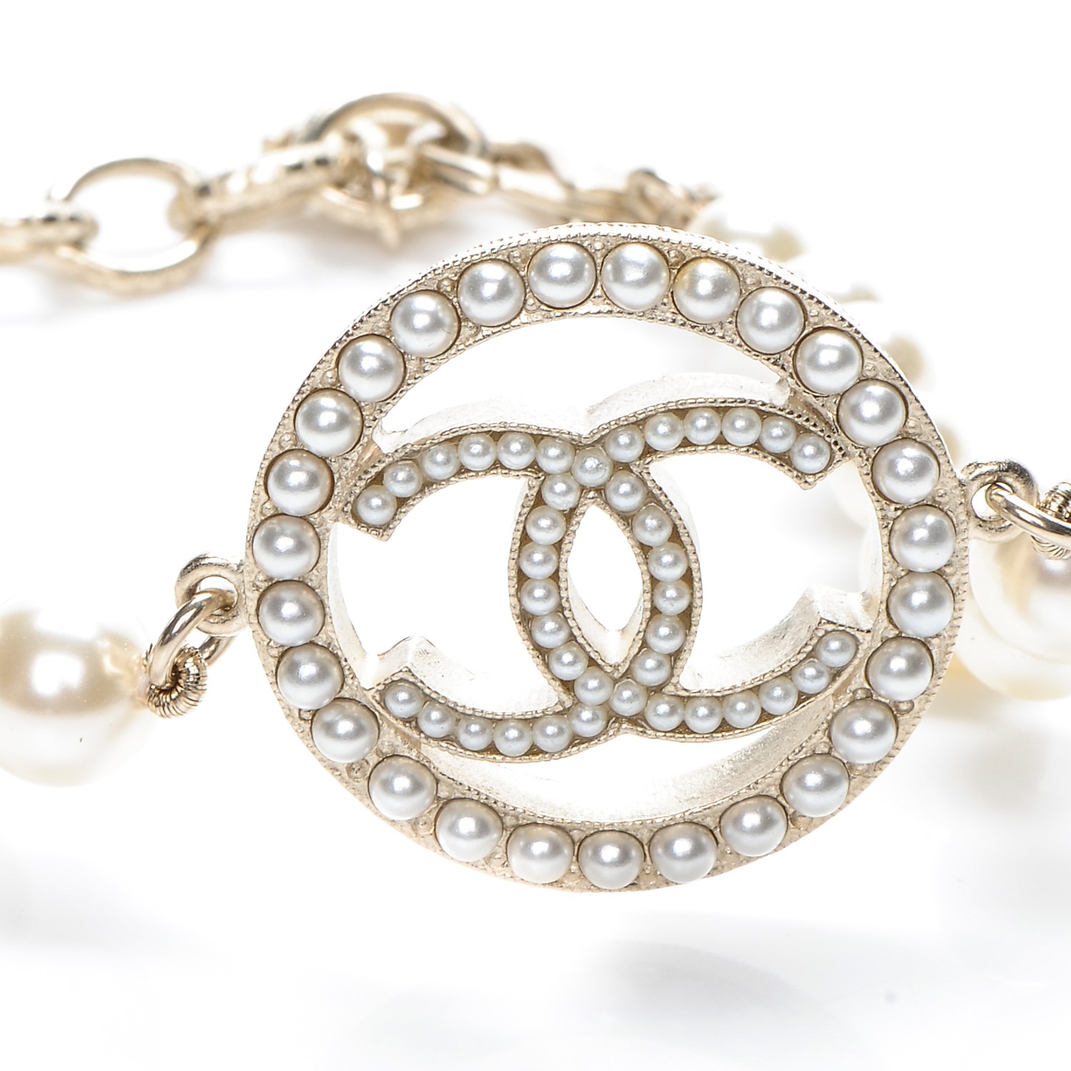 CHANEL Pearl CC Bracelet Gold 200546