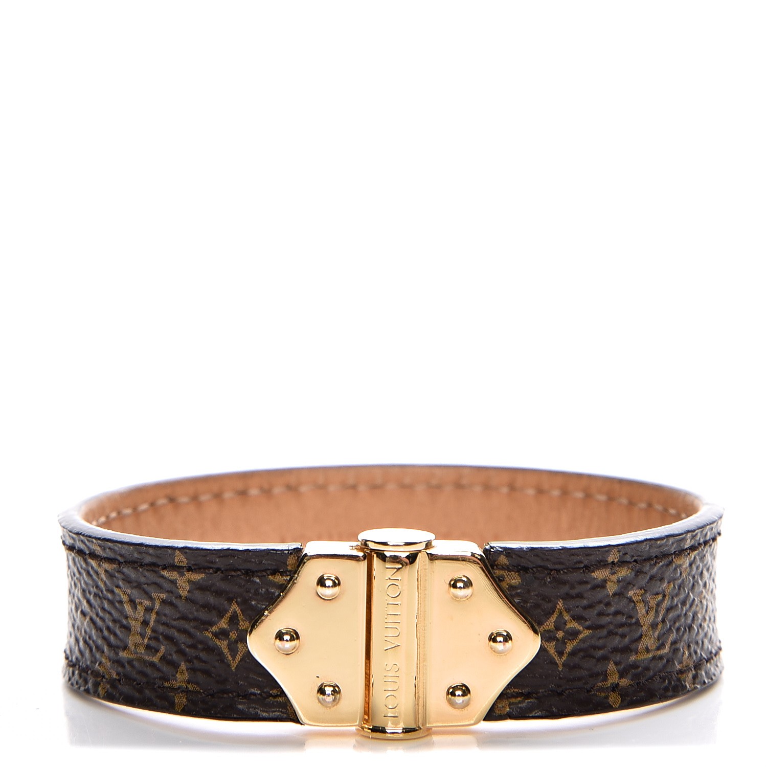 Louis Vuitton Brown Spirit Nano Monogram Bracelet 17 Louis Vuitton