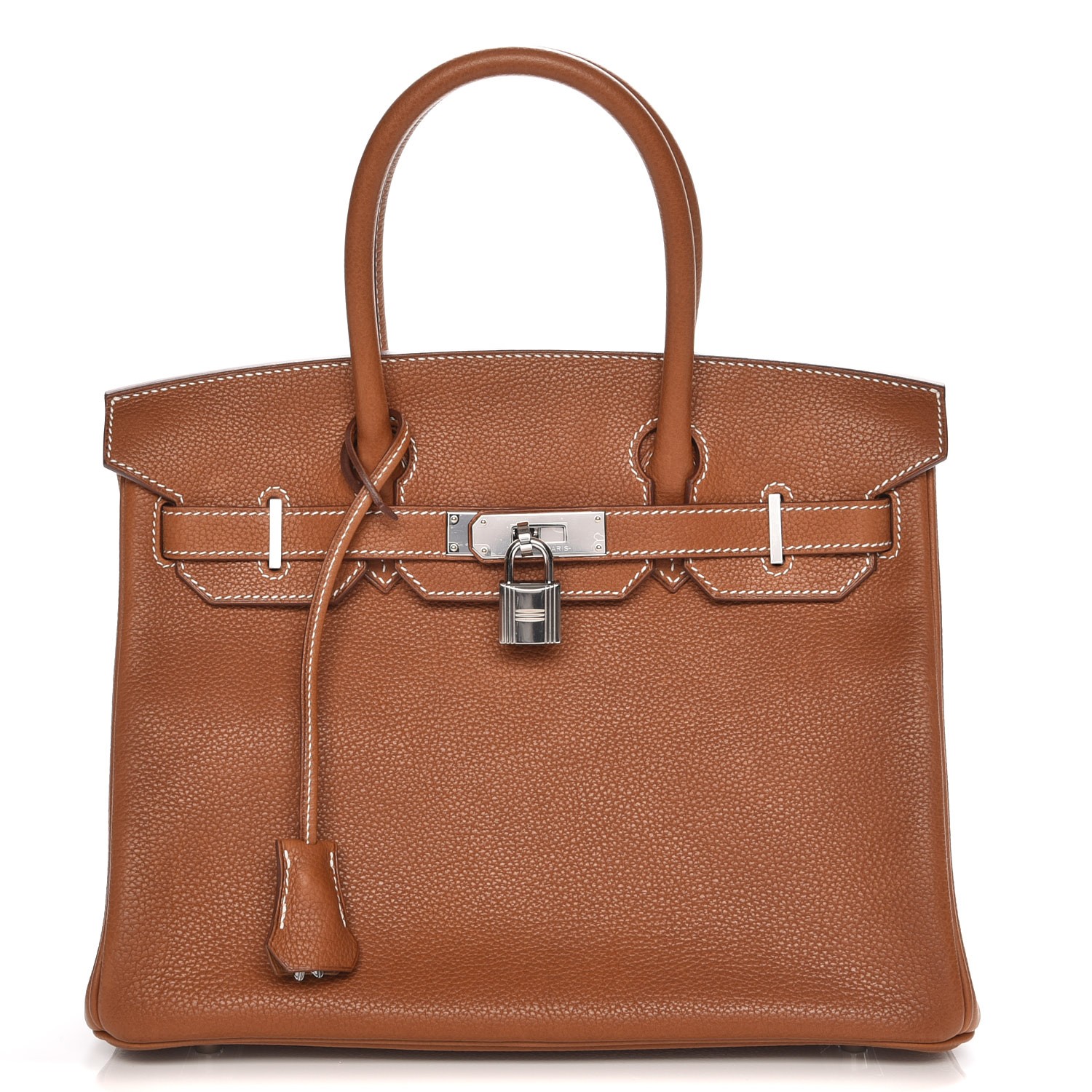 HERMES Natural Barenia Faubourg Birkin 30 Fauve 213763