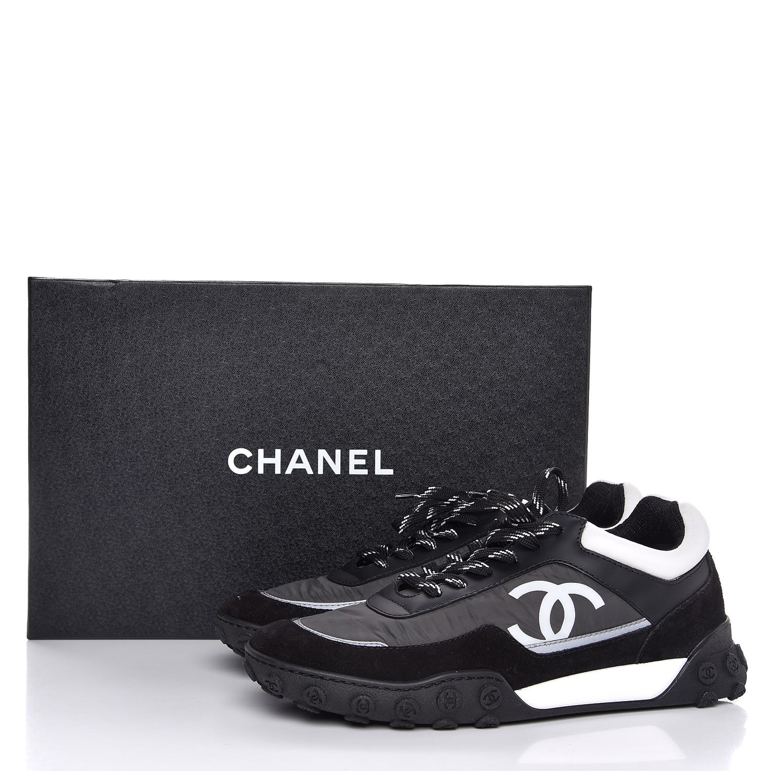 chanel sneakers nylon and calfskin