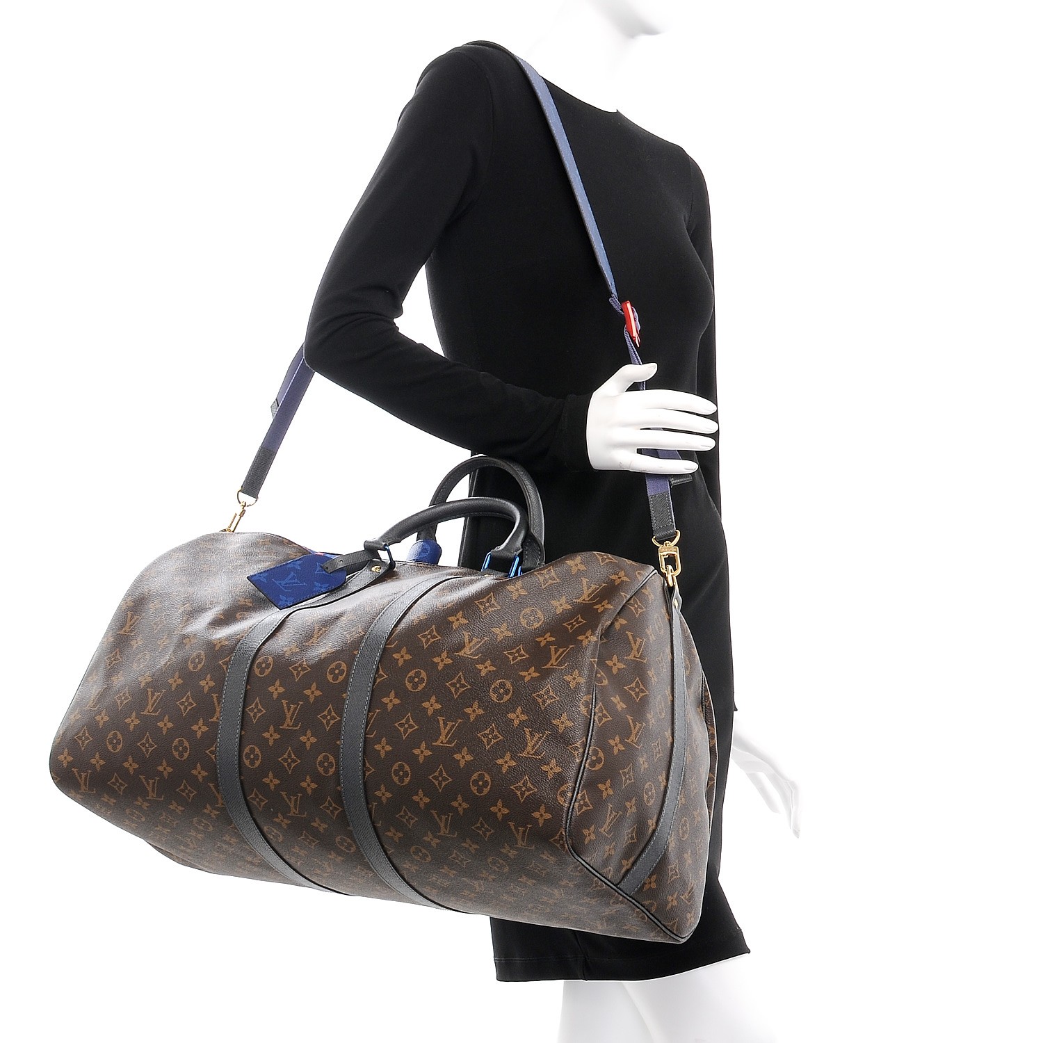 Louis Vuitton Keepall Bandouliere 55 Monogram Taiga Outdoor Weekend Travel  Bag