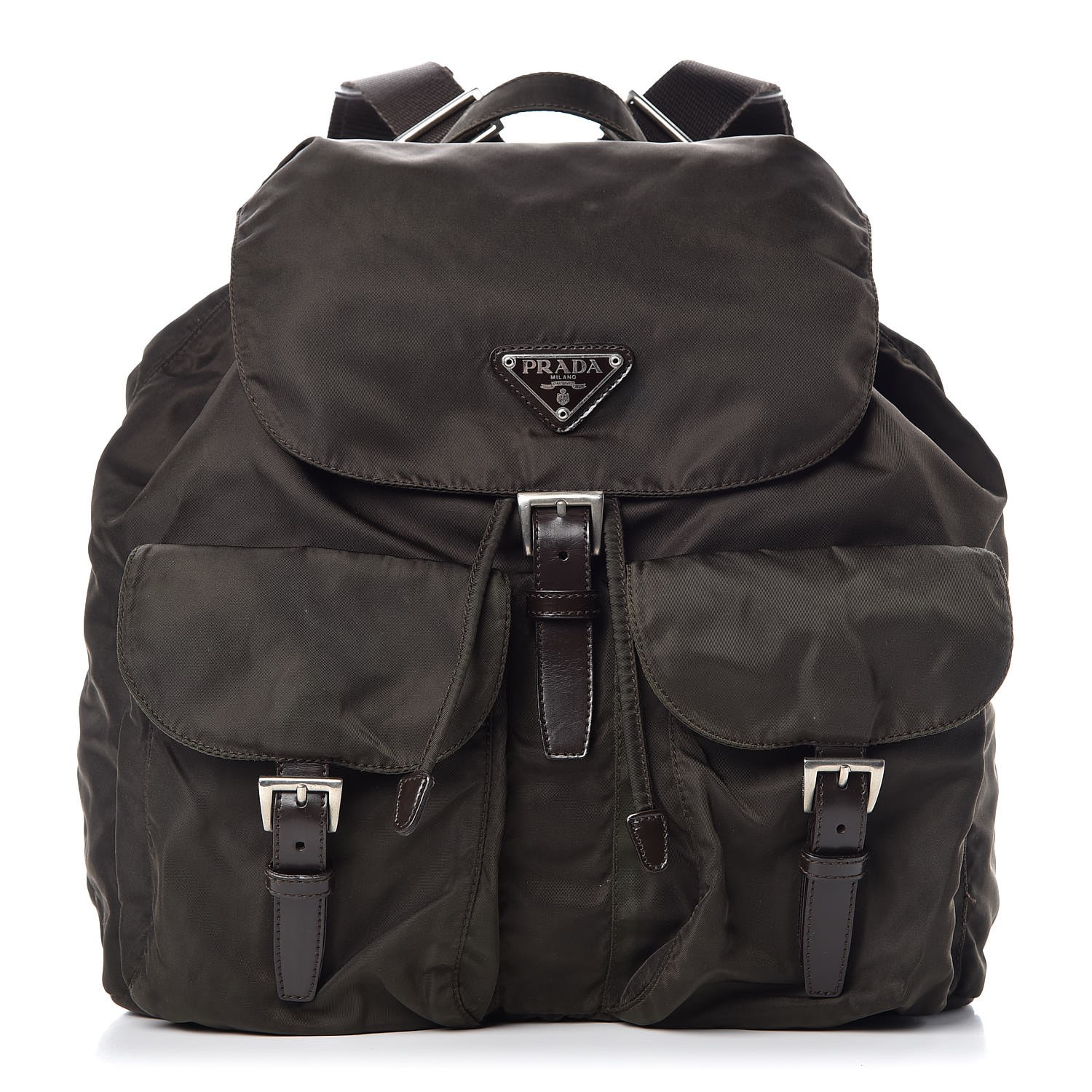PRADA Tessuto Nylon Vela Medium Backpack Ebano 341155