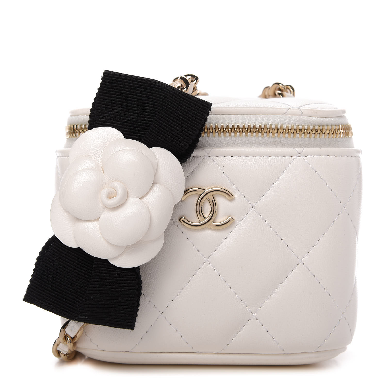 white chanel vanity case