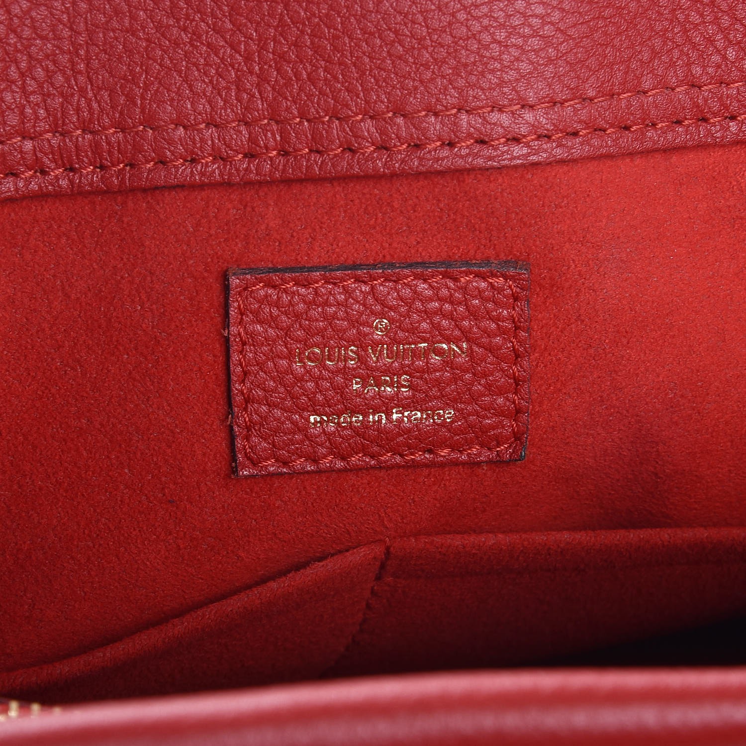 Louis Vuitton, Pre-Loved Red Monogram Canvas Pallas Nano, Red